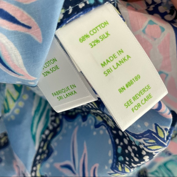 Lilly Pulitzer Asani Tunic Top Silk and Cotton XS - Picture 9 of 10